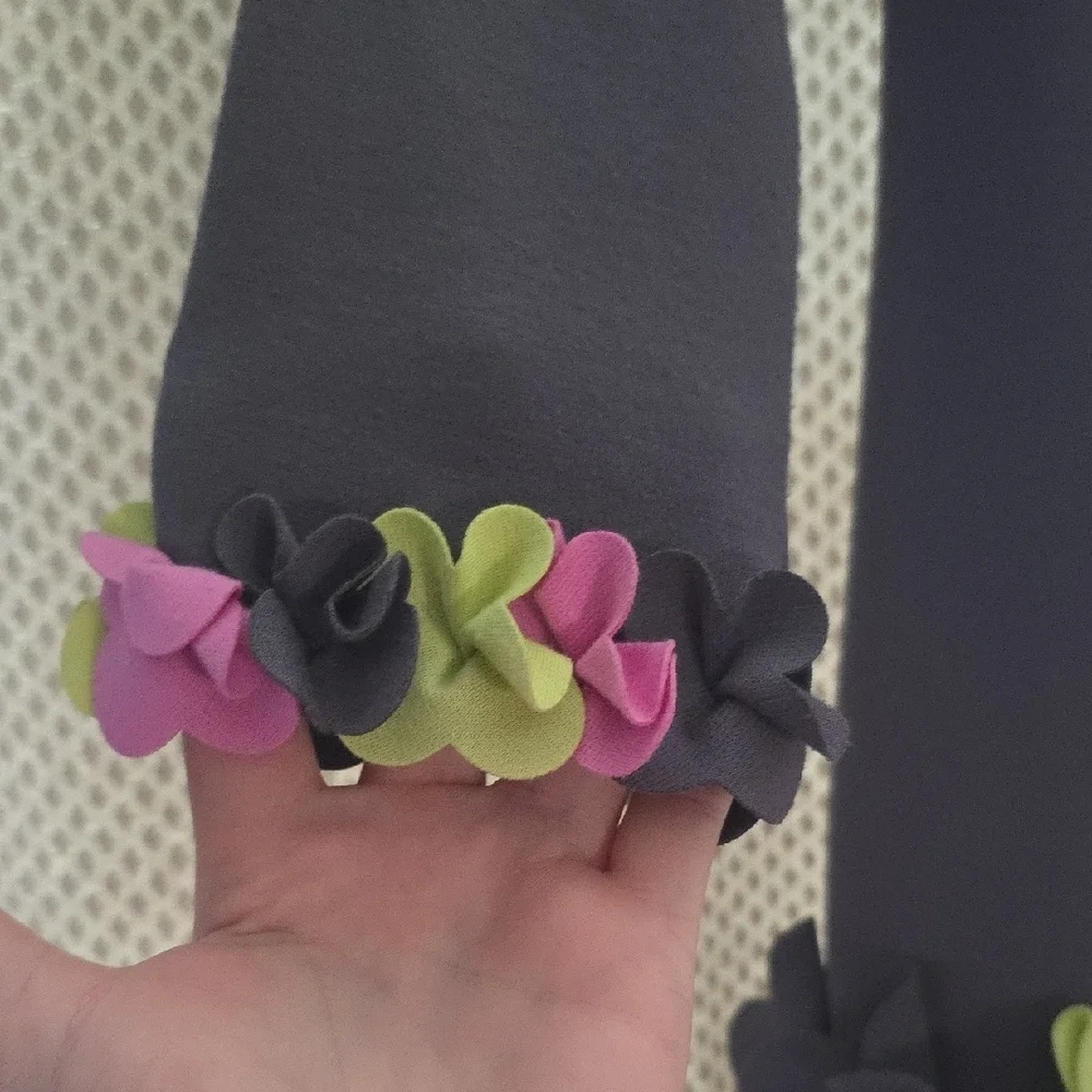 Biscotti Black Dress with Purple and Green Accents - Picture 5 of 8